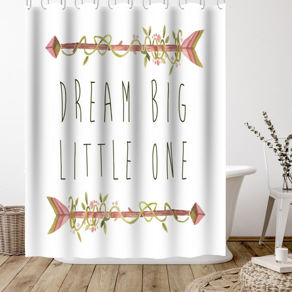 Americanflat 71" x 74" Shower Curtain, Dream Big Little One Watercolor